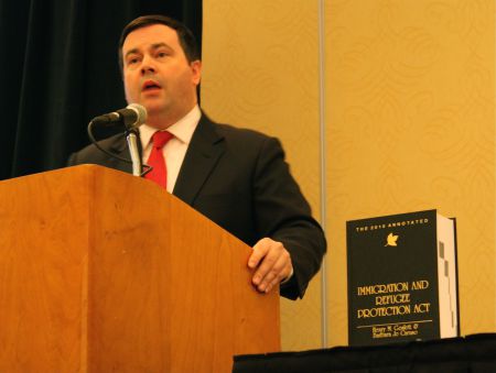 Jason Kenney speaks at the National Citizenship and Immigration Law Conference. Photo by Hilary Beaumont
