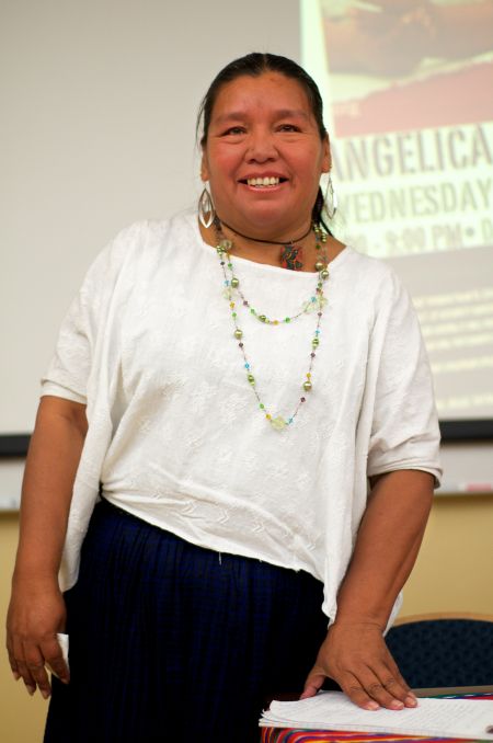 Agelica Choc spoke about her court case at Dalhousie University on March 6 (Photo: John McCarthy).