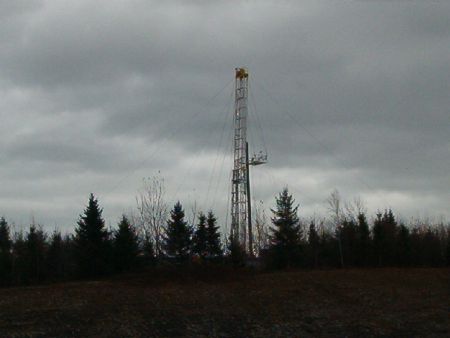 Photo of the drilling rig taken November 9, before drilling had begun.
