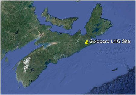 The Goldboro LNG plant is at a strategic point to access foreign markets (image: goldborolng.com/)