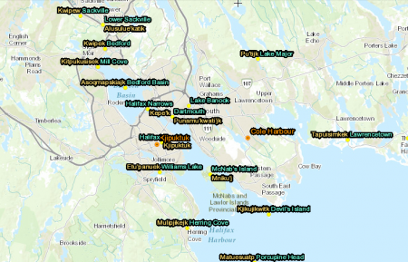 A new website and interactive map showcases Mi'kmaw place names in the Nova Scotia landscape. Check it out!