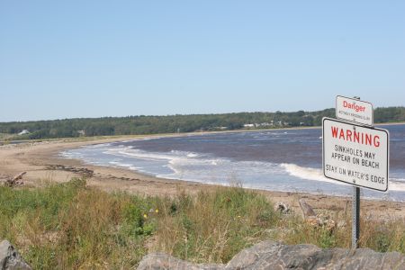 Instead of Swimmers, Now Sinkholes Favour Moody Point in Pictou Landing. Photo: Miles Howe