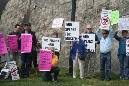 New regulations will allow fish feedlots to dump pesticides, drugs, fishfood and waste into local harbours without a license or environmental assessment, protesters fear. Photo Robert Devet