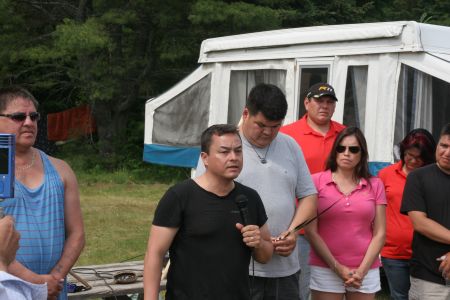 Despite promises for a joint statement from AFN chief Atleo and Elsipogtog First Nation, none has been forthcoming. Instead, seismic testing is set to resume Thursday, July 4th. [Photo: Miles Howe]