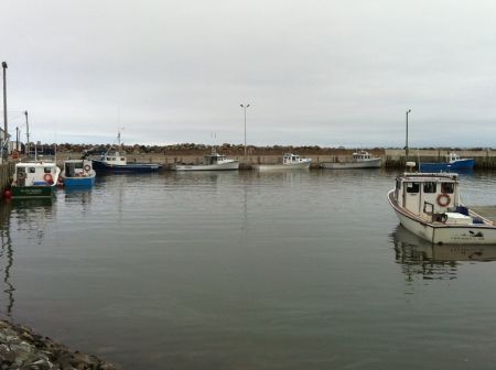Earlier in May, boats stood idle in Antigonish [Photo: J. Grant]