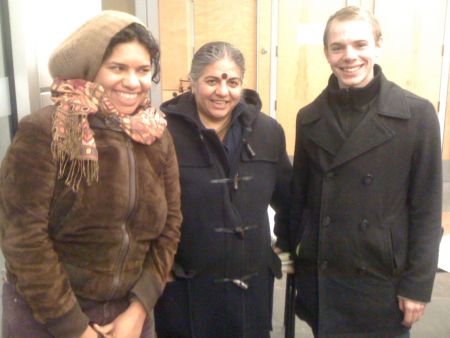 Dr. Vandana Shiva poses with audience members after her talk at Dalhousie University on Monday night. (Photo: Dave Ron)