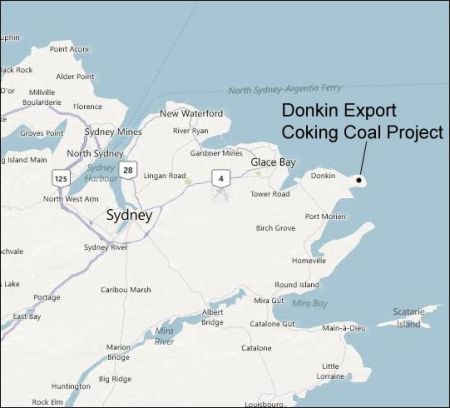 The potential Donkin Coal mine, off the southern tip of Cape Breton Island. [Photo: www.ceaa.gc.ca]