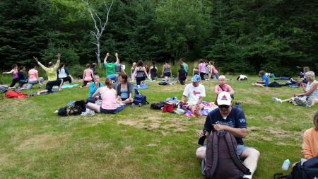 Yoga was just one of the many activities offered during the annual McNabs Island picnic. The event is organized by the Friends of McNabs Island Society, a group of volunteers who work hard to preserve the beautiful island in the mouth of Halifax Harbour   Photo Rebecca Zimmer