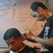 Tahrir Haircut. Photo: Miles Howe