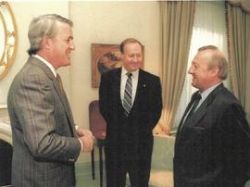 Partners: Brian Mulroney, Elmer MacKay (father of Peter MacKay, Minister of Defence and NATO representative) and Karlheinz Schreiber, German arms merchant. As one blogger put it, “you can’t make this stuff up.”