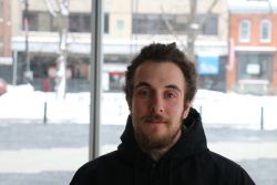 Did you know you can be charged with saying fuck? Joe Currie, pictured here, continues to fight such charges. His next scheduled court date is February 5th, in Halifax. [Photo: Miles Howe]