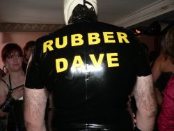 Rubber Dave in a customised latex outfit
