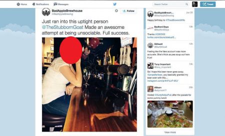 Picture of the woman, posted by Jeff Saunders to the company’s Twitter account. In the tweets he called the woman “unsociable”, “uptight” and a “bitch.” 