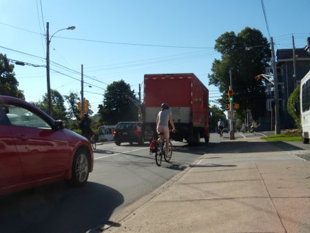 Cyclists battle cars for space on HRM streets (photo: Ben Sichel)
