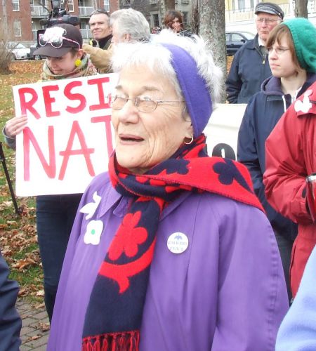 Veteran peace activist Betty Peterson
