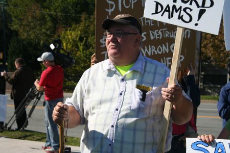 Walter Regan, of the Sackville Rivers Asociation, joined the rally because he is concerned about the effect of the infill on the health of the Sackville River watershed.  The Sackville River empties into the Bedford Basin.