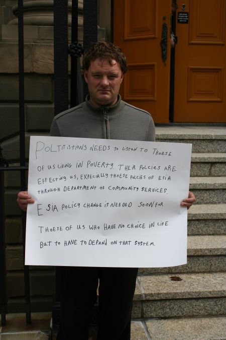 Long-time poverty activist Kendall Worth argues that we need to take poverty issues straight to the decision makers in Province House. Will you join him? Photo Robert Devet