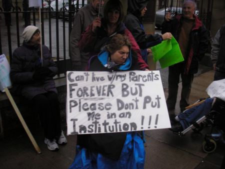 In 2013 it seemed rallies at Province House and other protests finally paid off when Community Services committed to a move away from large institutions and towards community living. But the wait list for community-based living solutions is longer than ever. Photo Robert Devet 