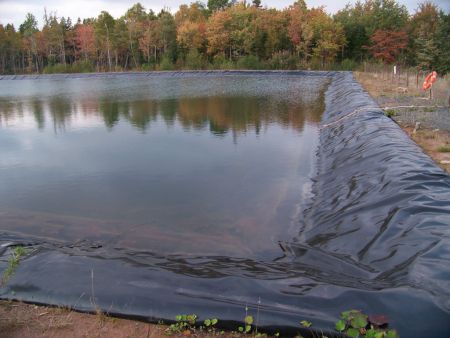 The fracking wastewater holding pond in Kennetcook.  Photo NOFRAC