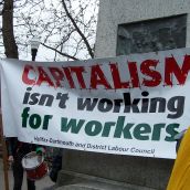 Banner by the Halifax-Dartmouth and District Labour Counsil