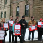 Rallies demanding an end to criminalization of persons labelled with intellectual disabilities occurred in Halifax (photo), Sydney, Truro, New Minas, Yarmouth, and Amherst.  Photo Simon de Vet