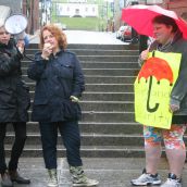 "The criminalization of sex work has killed four people I knew right here in Halifax.  Under this new bill things will only get worse," said Fiona Traynor, chair of the board of Stepping Stone.  Photo Robert Devet
