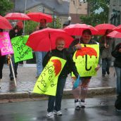 Organizers were pleased with the turn-out, given that it was a bit of a miserable day. It rained during the entire rally. Photo Robert Devet