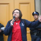 "They can't legislate away our solidarity". Lana Payne, of Unifor, on the importance of remaining unified. Photo Robert Devet