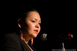 Jasmine Thomas, of Saik'uz First Nation, was one of the keynote speakers at PowerShift Atlantic. [Photo: Project Survival Media]
