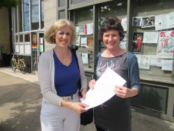 presenting petition to MP, Megan Leslie, asking for a revenue-neutral carbon fee and dividend 2012