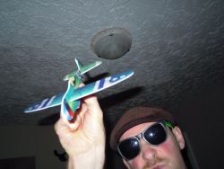 This plane cost me 75 cents, and is far less harmful.