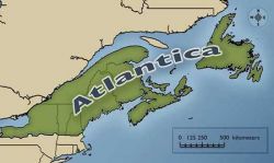 Map shows U.S. and Canadian territory to come under the dictate of this annexationist project. Since this map was published, Newfoundland and Labrador have been incorporated into the Atlantic Gateway project.