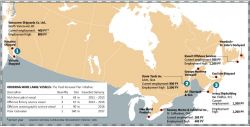 Principal Canadian shipyards (Infographic from the Globe and Mail)